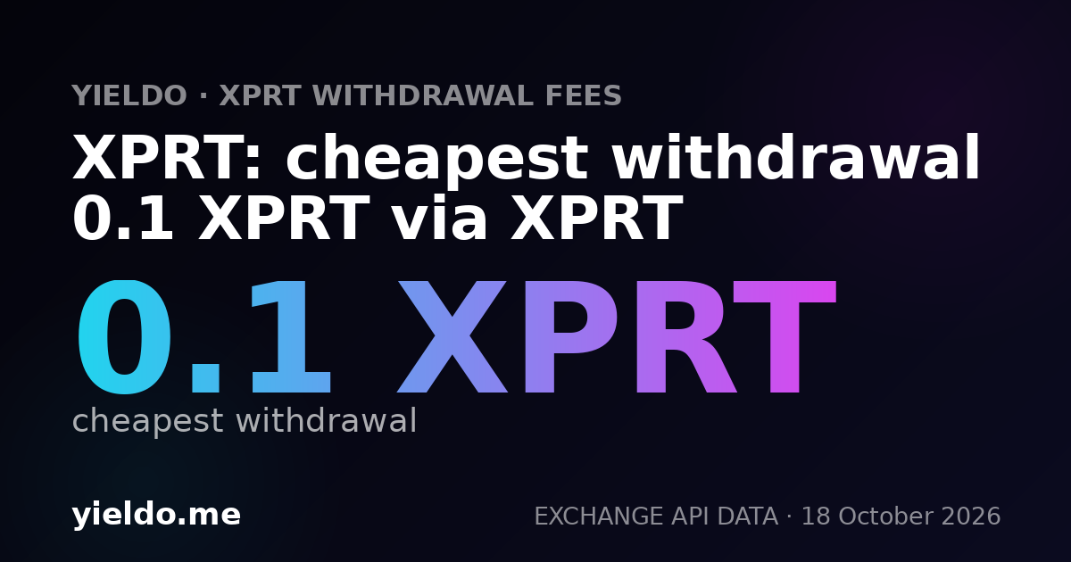 XPRT: cheapest withdrawal 0.1 XPRT via XPRT