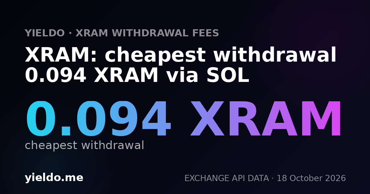 XRAM: cheapest withdrawal 0.095 XRAM via SOL