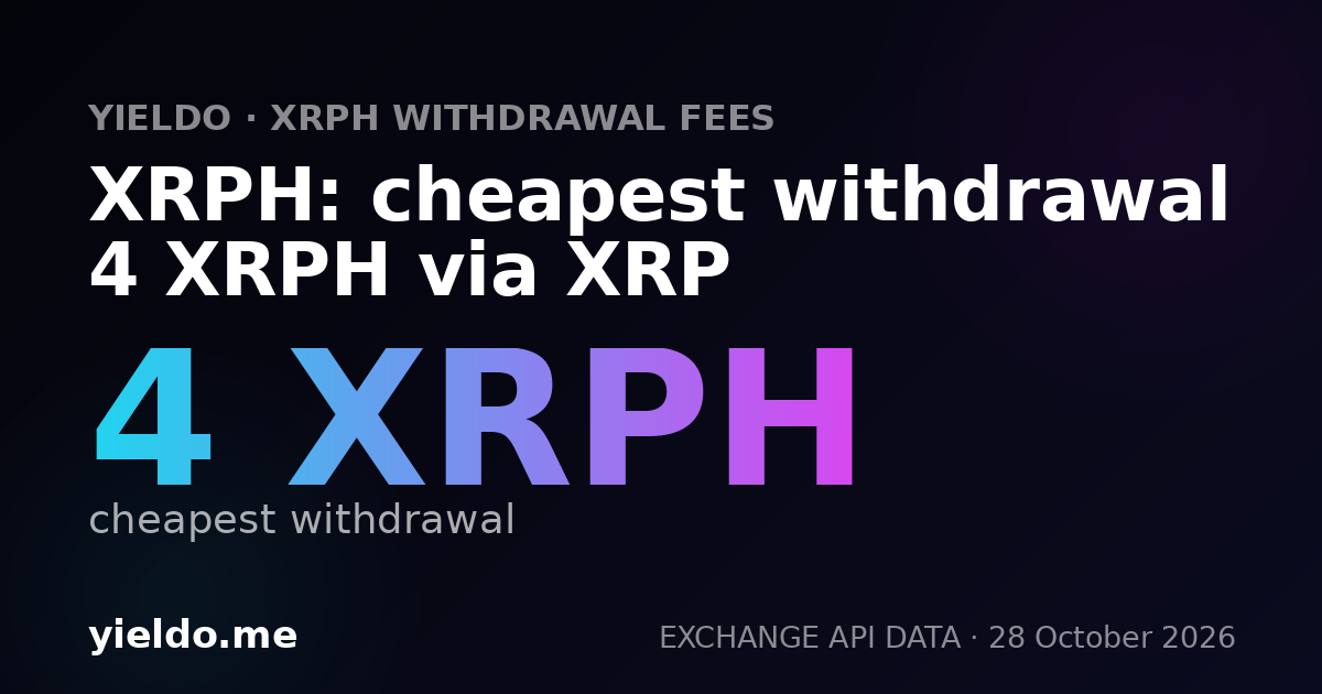 XRPH: cheapest withdrawal 4 XRPH via XRP
