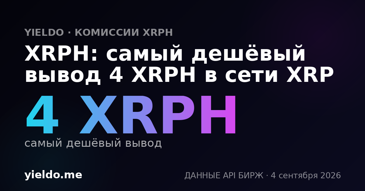 XRPH: самый дешёвый вывод 4 XRPH в сети XRP