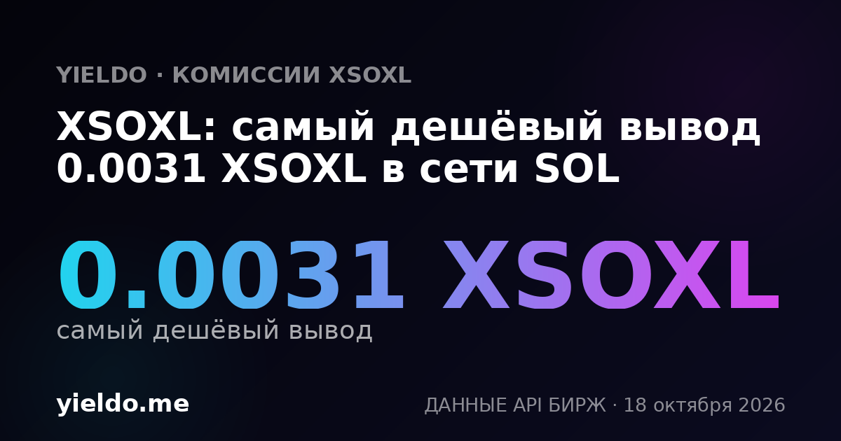XSOXL: самый дешёвый вывод 0.0031 XSOXL в сети SOL