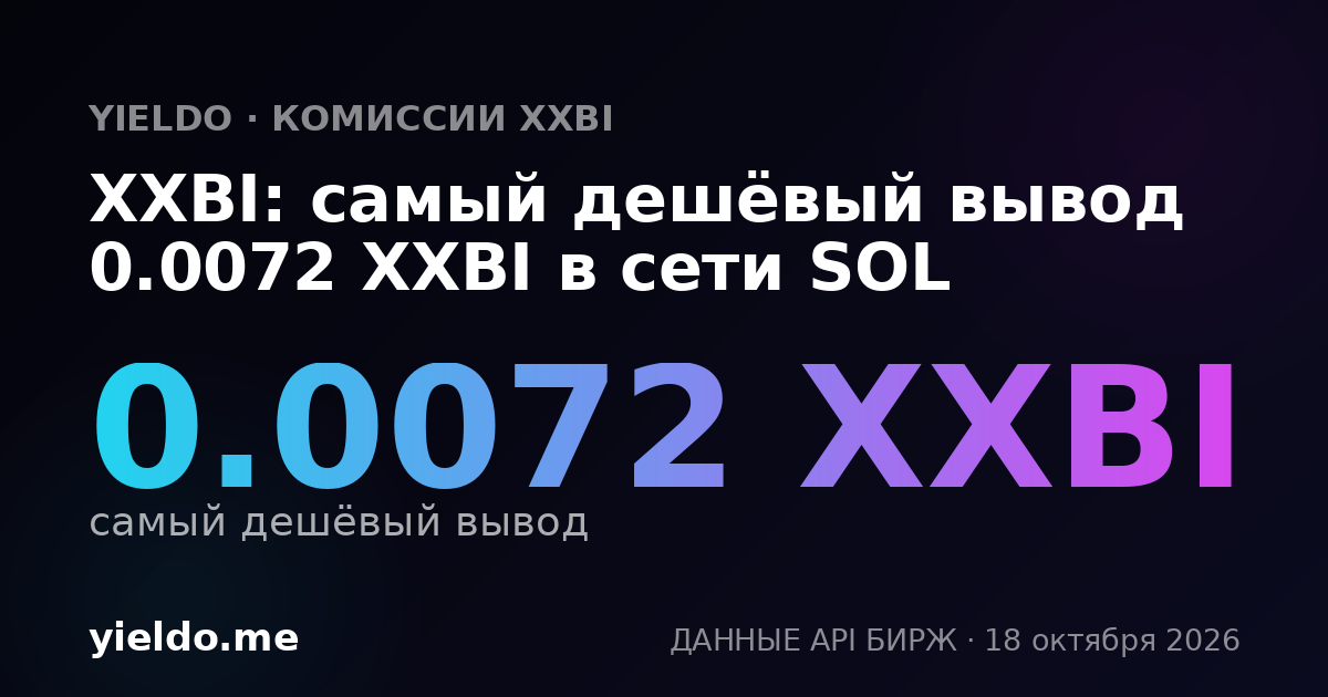 XXBI: самый дешёвый вывод 0.0072 XXBI в сети SOL