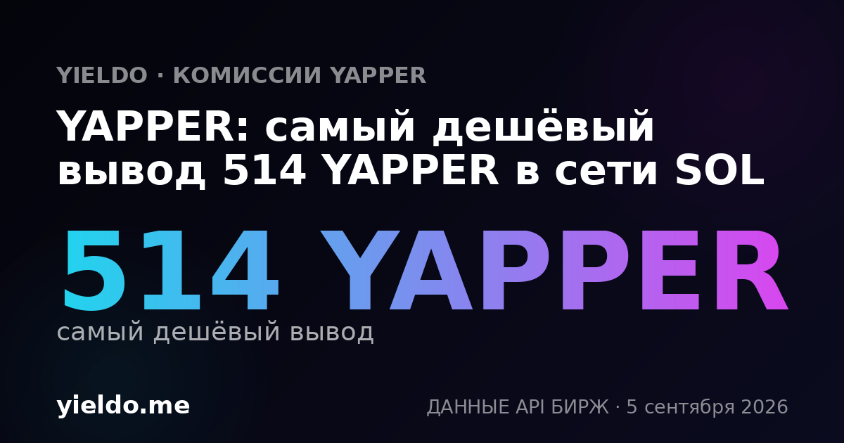 YAPPER: самый дешёвый вывод 514 YAPPER в сети SOL