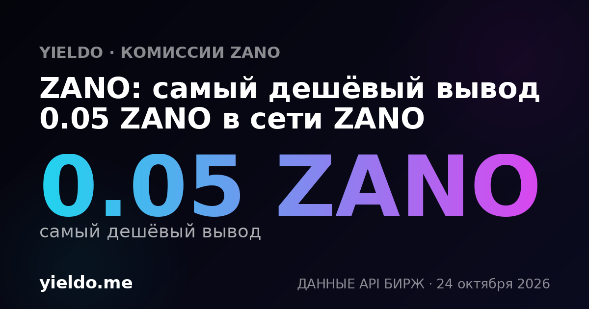 ZANO: самый дешёвый вывод 0.05 ZANO в сети ZANO