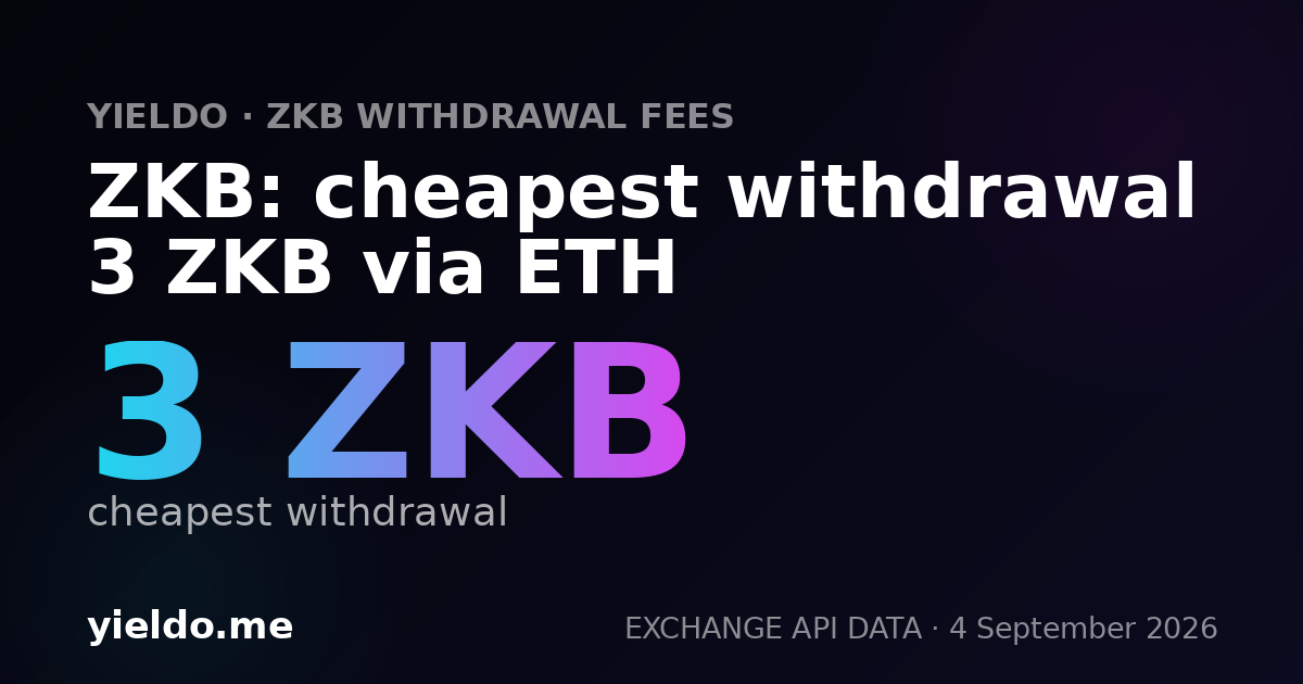 ZKB: cheapest withdrawal 3 ZKB via ETH