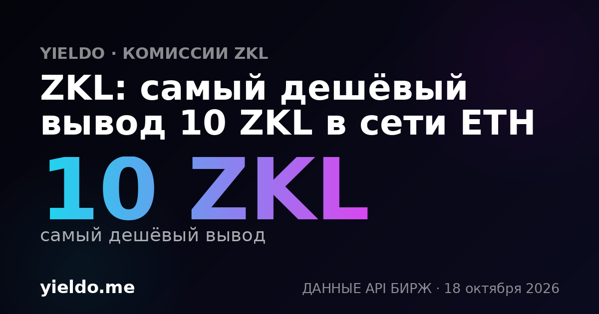 ZKL: самый дешёвый вывод 10 ZKL в сети ETH