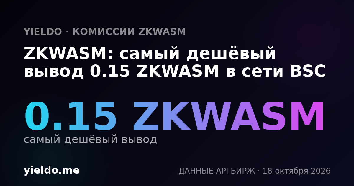 ZKWASM: самый дешёвый вывод 0.15 ZKWASM в сети BSC