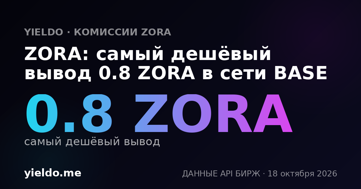 ZORA: самый дешёвый вывод 1.23 ZORA в сети BASE
