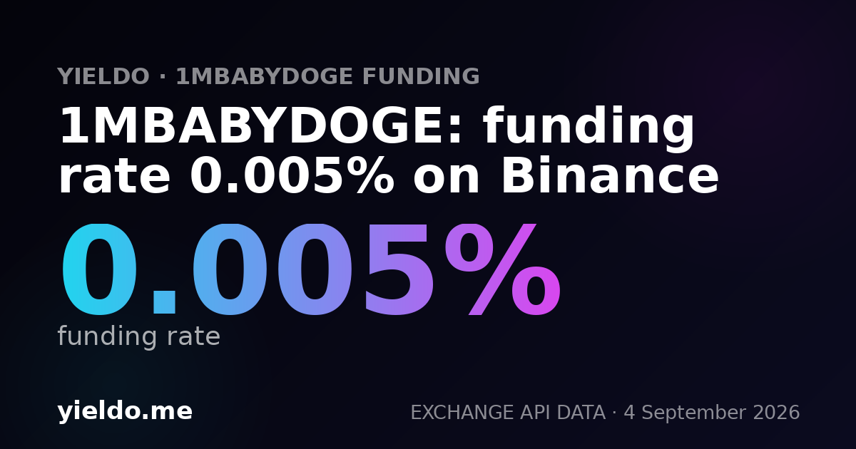 1MBABYDOGE: funding rate 0.005% on Binance