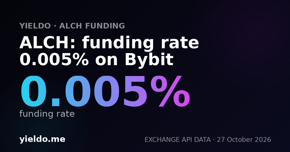ALCH: funding rate 0.005% on Bybit