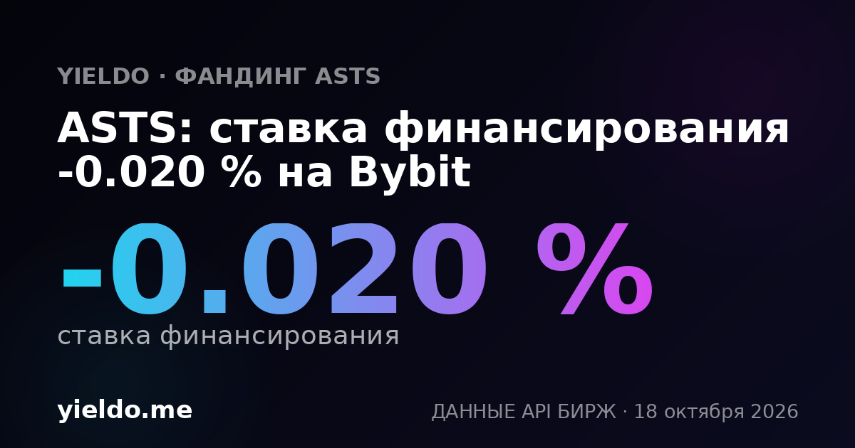 ASTS: ставка финансирования -0.001 % на Gate.io