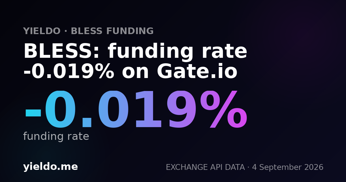 BLESS: funding rate 0.005% on Binance