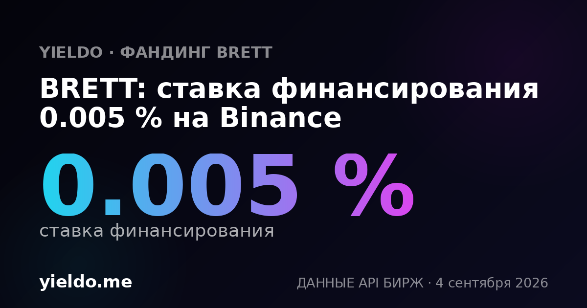 BRETT: ставка финансирования 0.005 % на Binance