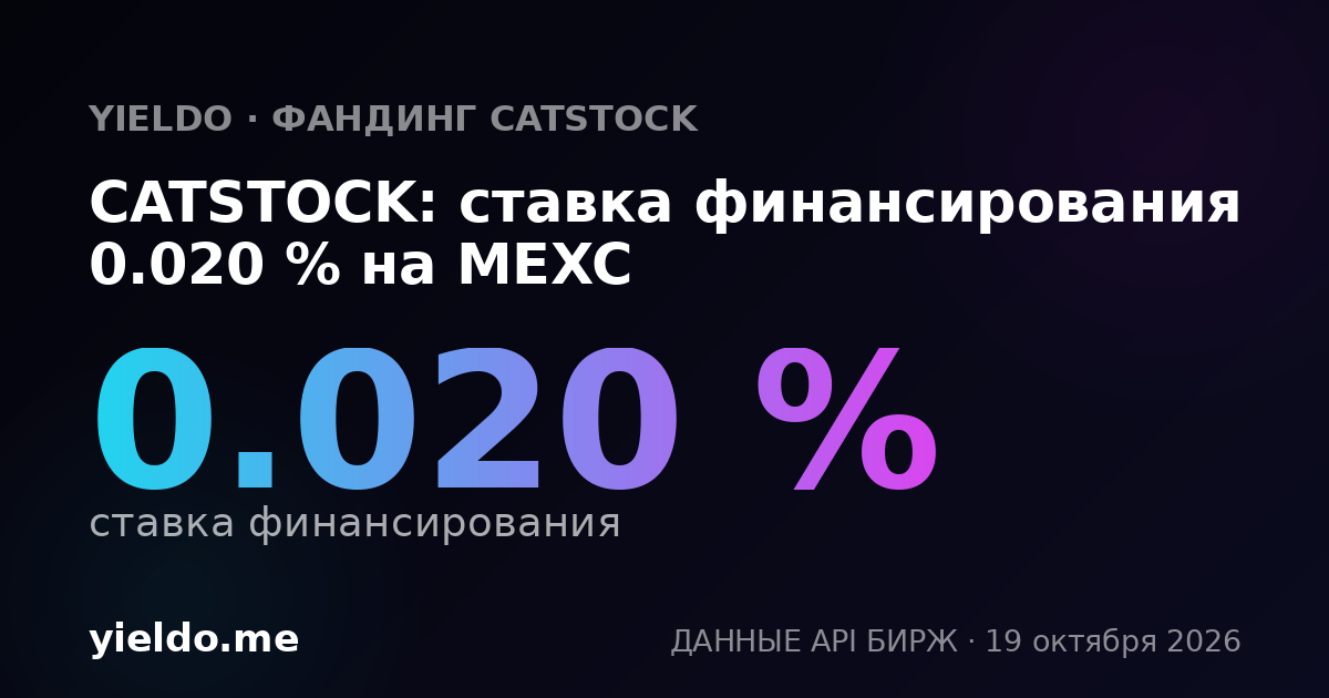 CATSTOCK: ставка финансирования 0.020 % на MEXC