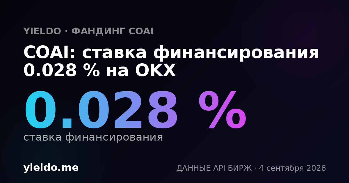 COAI: ставка финансирования 0.021 % на OKX