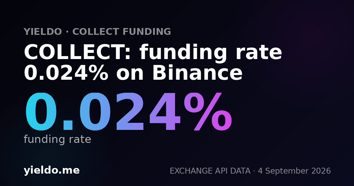 COLLECT: funding rate 0.005% on Binance