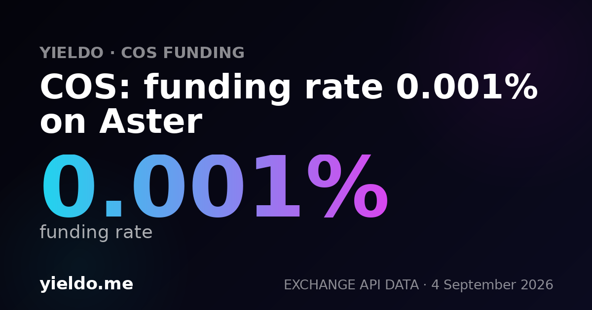COS: funding rate 0.001% on Aster