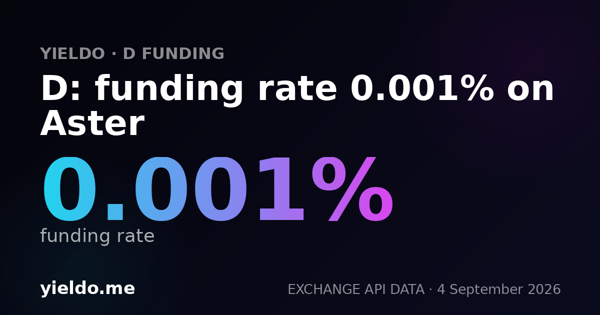 D: funding rate 0.001% on Aster