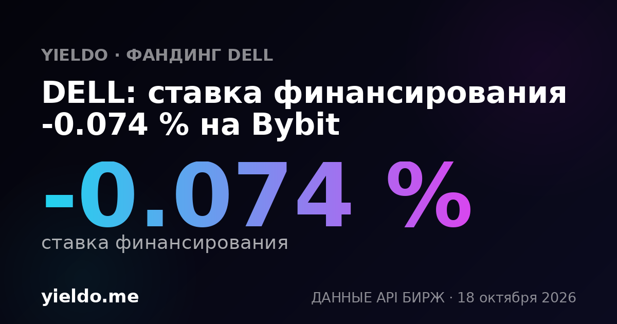 DELL: ставка финансирования -0.007 % на Bybit