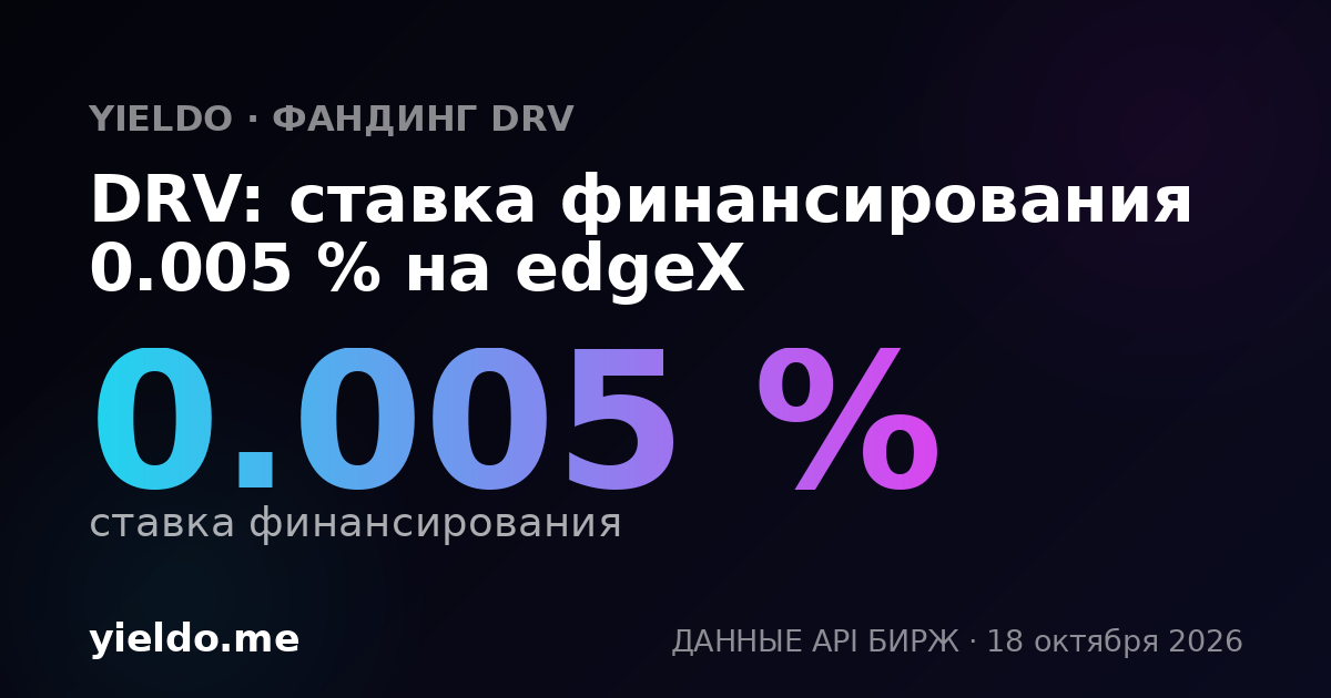 DRV: ставка финансирования 0.005 % на edgeX