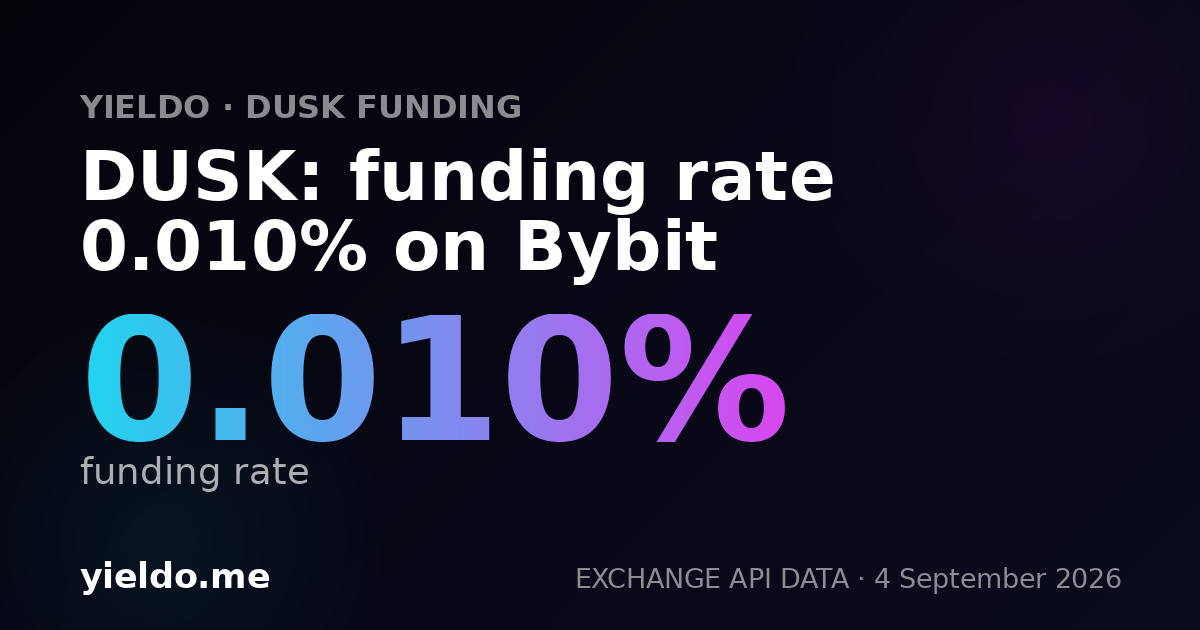 DUSK: funding rate 0.010% on Bybit