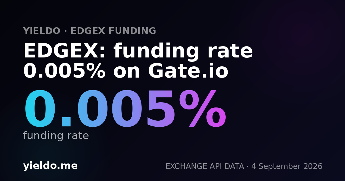 EDGEX: funding rate 0.005% on Gate.io