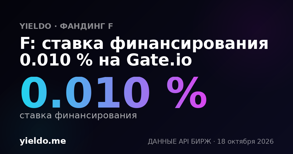 F: ставка финансирования 0.010 % на Gate.io