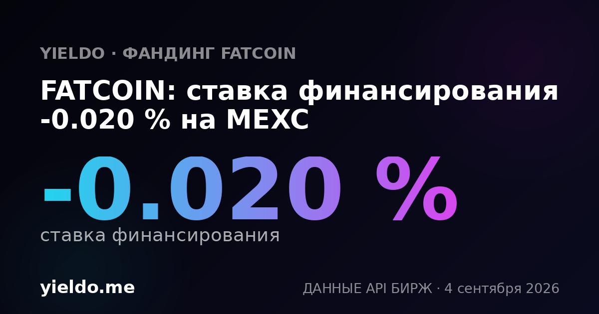 FATCOIN: ставка финансирования -0.020 % на MEXC
