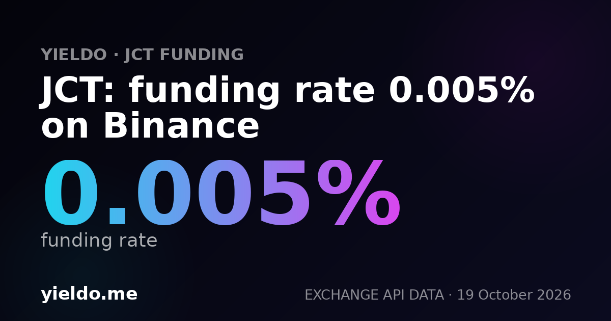 JCT: funding rate 0.005% on Binance
