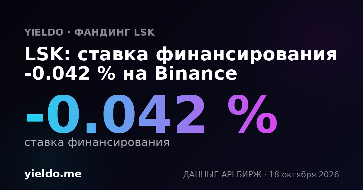 LSK: ставка финансирования -0.059 % на Binance