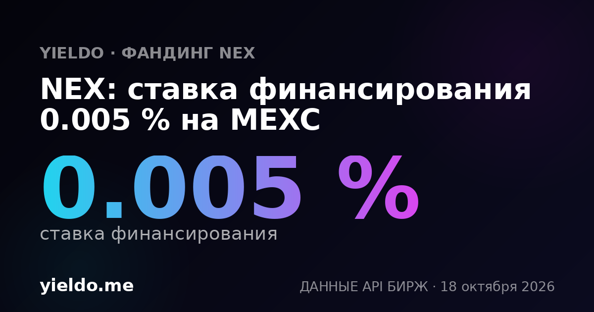 NEX: ставка финансирования 0.005 % на MEXC