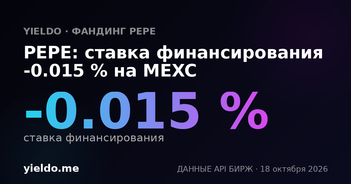 PEPE: ставка финансирования -0.017 % на Binance