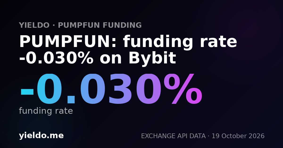 PUMPFUN: funding rate -0.013% on Bybit
