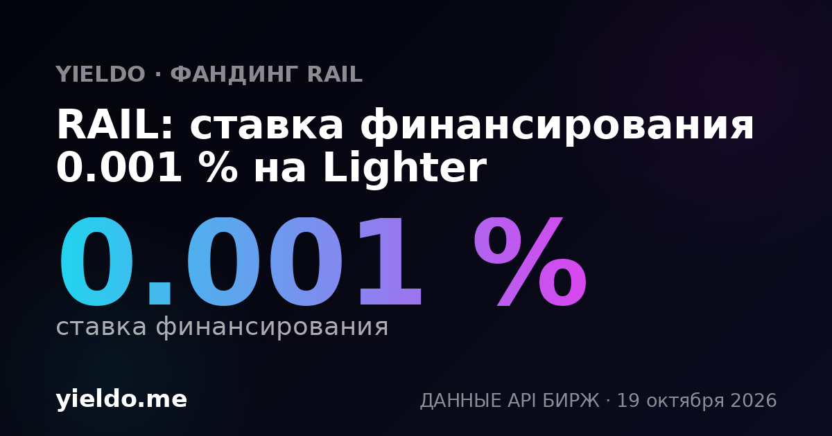 RAIL: ставка финансирования 0.001 % на Lighter