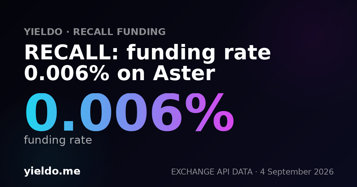 RECALL: funding rate 0.005% on Binance