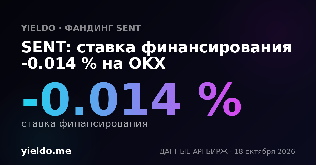 SENT: ставка финансирования 0.005 % на Binance