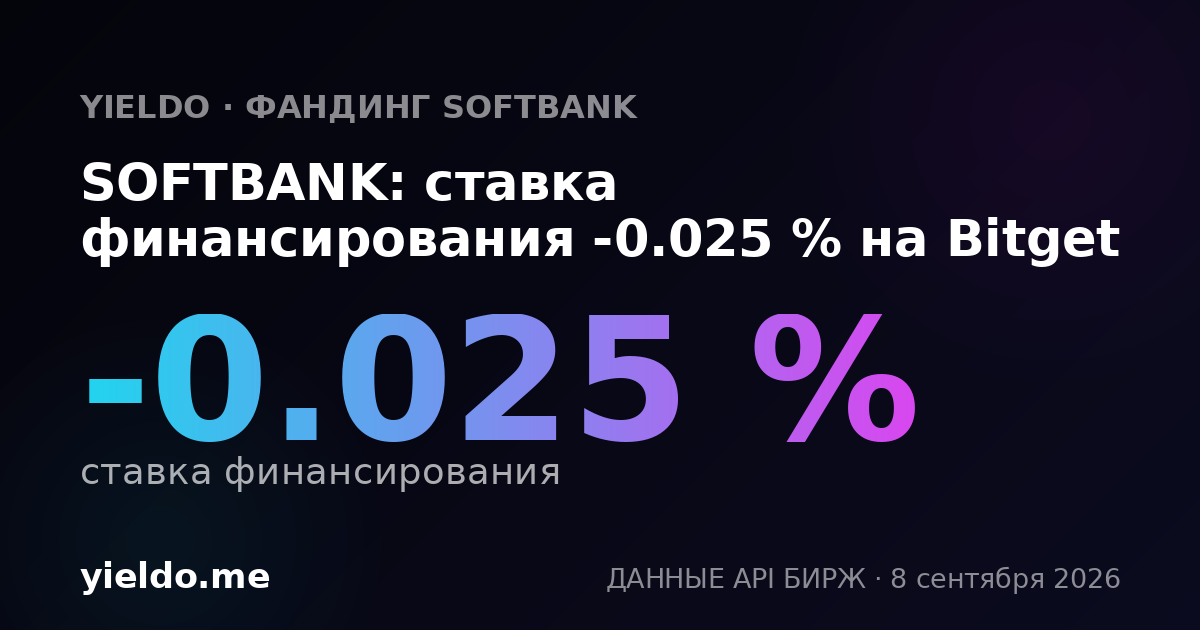 SOFTBANK: ставка финансирования -0.045 % на Bitget