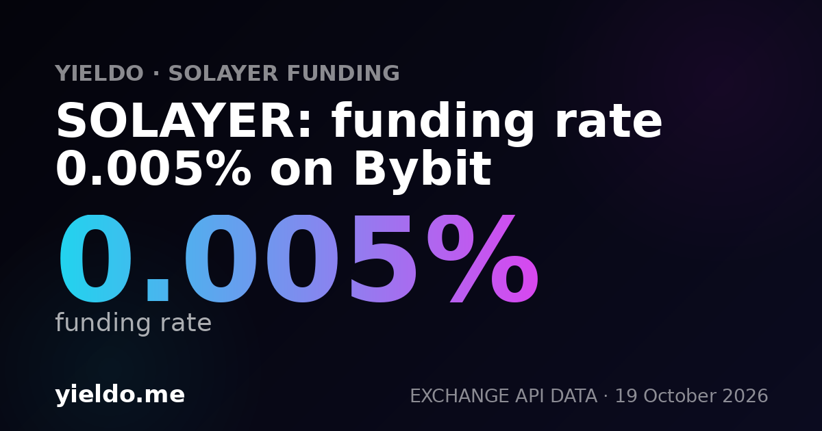 SOLAYER: funding rate 0.005% on Bybit