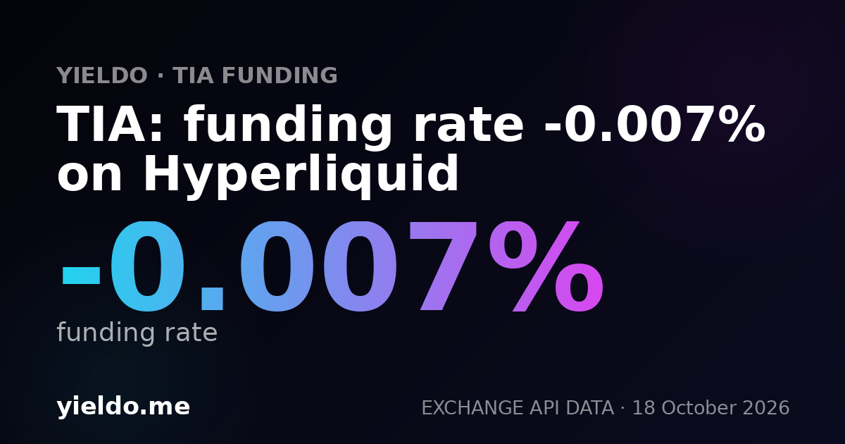 TIA: funding rate 0.005% on OKX