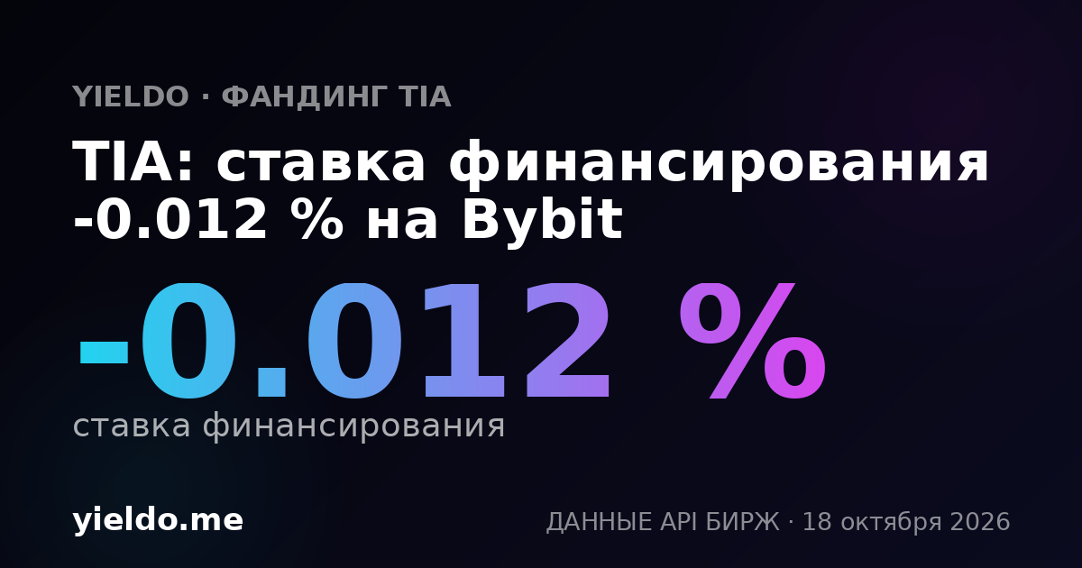 TIA: ставка финансирования -0.014 % на Bybit