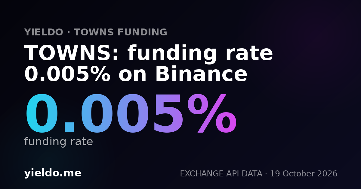TOWNS: funding rate 0.005% on Binance