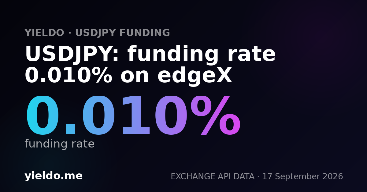 USDJPY: funding rate 0.005% on edgeX