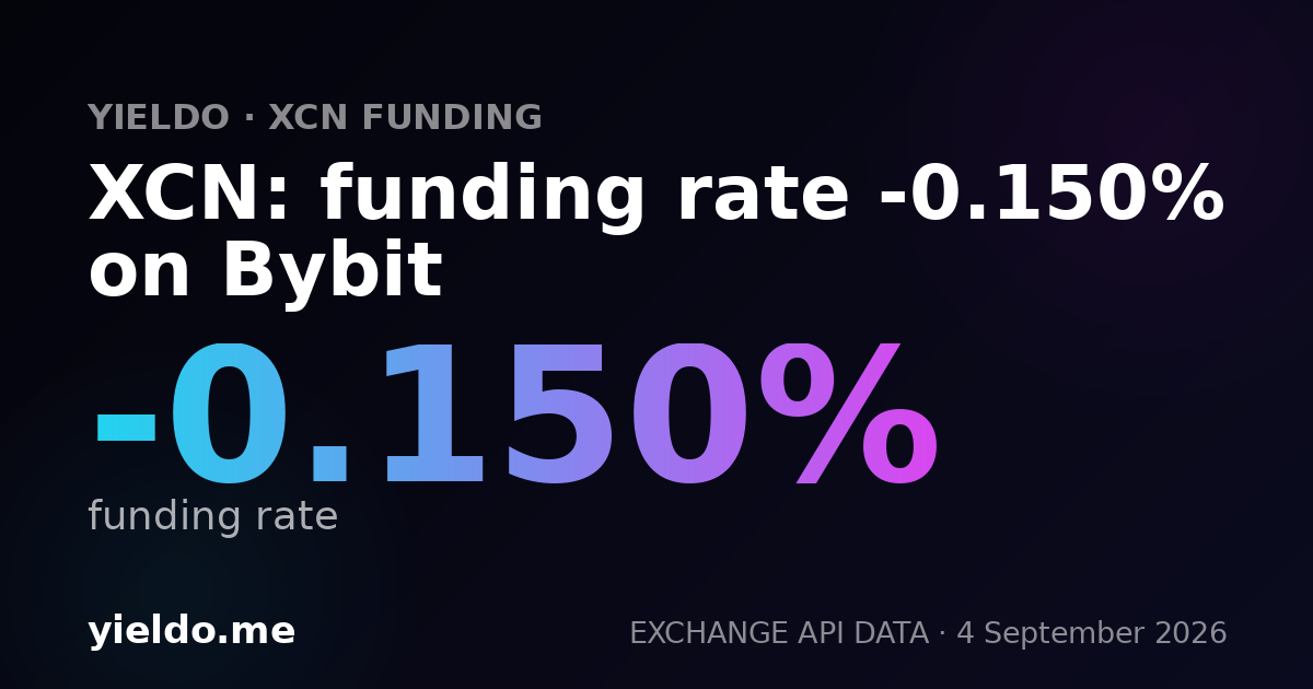 XCN: funding rate -0.317% on Bybit