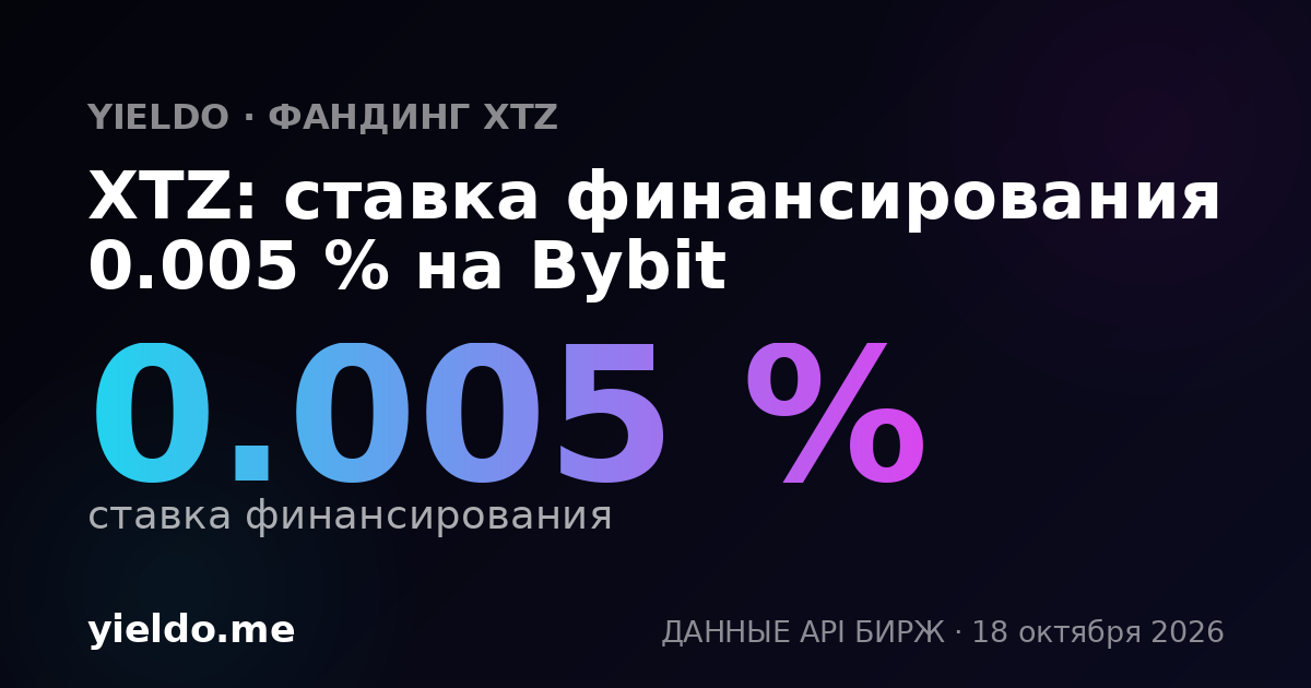 XTZ: ставка финансирования 0.010 % на Gate.io