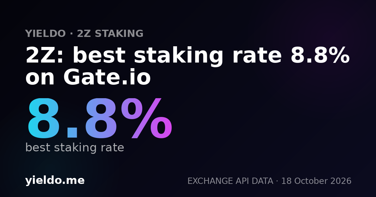 2Z: best staking rate 8.9% on Gate.io