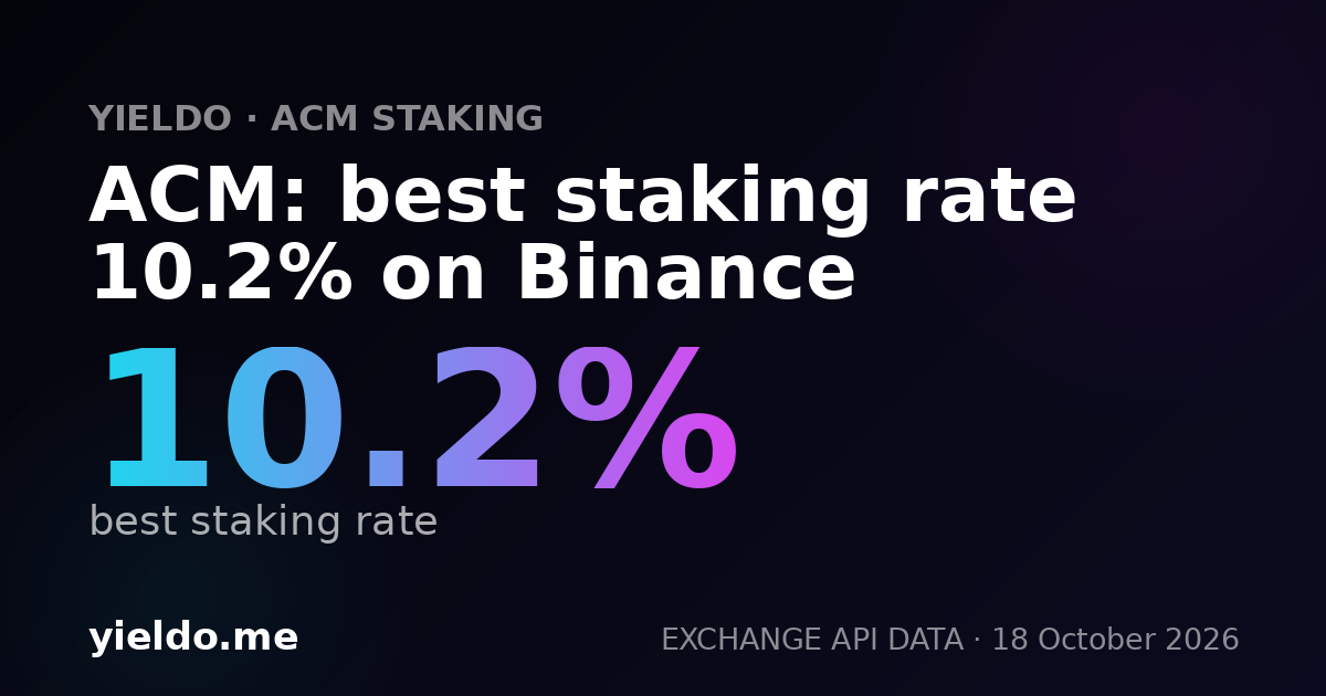 ACM: best staking rate 9.1% on Binance