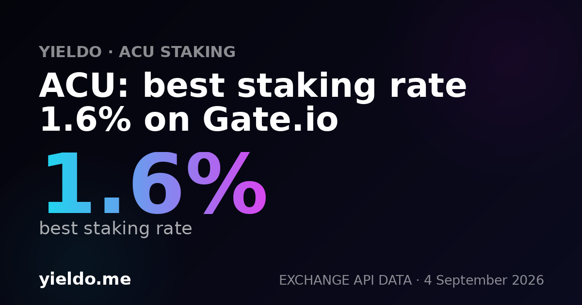 ACU: best staking rate 1.6% on Gate.io