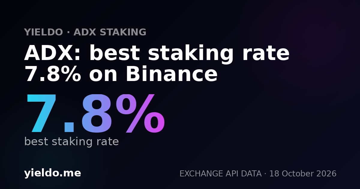 ADX: best staking rate 7.6% on Binance