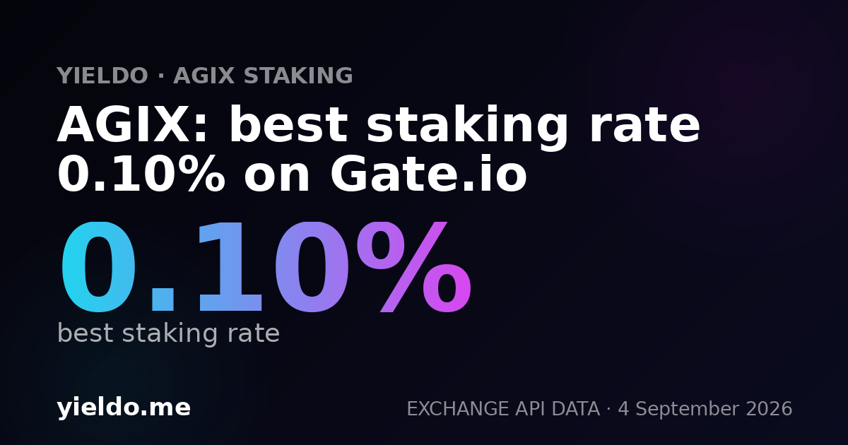 AGIX: best staking rate 0.10% on Gate.io