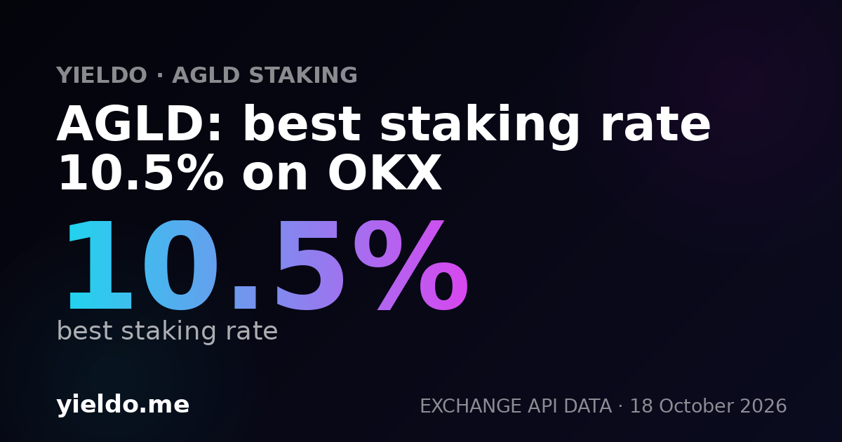AGLD: best staking rate 10.5% on OKX